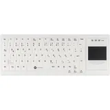 Gett Cleantype Xtra Touch Protect WL kabellose Silikontastatur mit Touchpad IP68 desinfizierbar Farb (DE, Kabellos), Tastatur,
