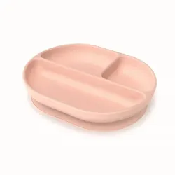EKOBO Kinderteller aus Silikon mit Unterteilung - blush