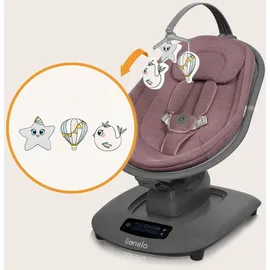 lionelo BLOSSOM Elektrische Babywippe bis zu 9 kg Babyliege Verstellbare Rückenlehne Natürliches Schaukeln 5 Geschwindigkeiten Ergonomischer Sitz Bluetooth-Fernbedienung, 5 Melodien
