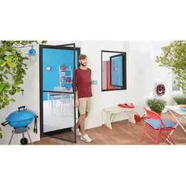 Tesa Fliegengitter-Tür 100 x 220 cm Grau