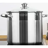 Hi Haushalt International Edelstahl Kochtopf Topf Universaltopf 14L mit Glasdeckel 22023