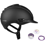 Casco Reithelm MISTRALL-2 schwarz XS-S (50-54cm) + MyStyle Wechselstreifen lila reflex