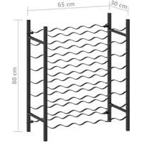 vidaXL Weinregal 22 x 22 x 80 cm Schwarz