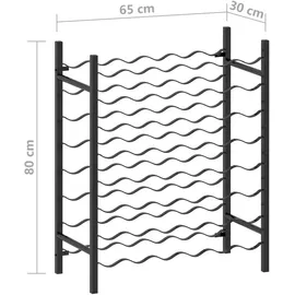 vidaXL Weinregal 22 x 22 x 80 cm Schwarz
