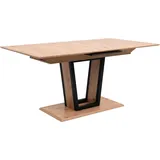 Finori Soria 80A Auszugstisch 160-200x76 90 cm - Schwarz, Eiche Artisan, Holzwerkstoff, rechteckig, Säule, Bodenplatte, 90x76x160-200 ausziehbar, Esszimmer, Tische, Esstische, Esstische ausziehbar