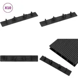 Endkappen für Terrassendielen 10 Stk. Schwarz Kunststoff - Terrassendielen Endkappen - Holzterrasse Zubehör - Terrasse Dekoration - Gartenmöbel