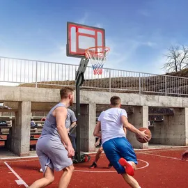 Costway Basketballständer 228-265 cm höhenverstellbar, Basketballkorb mit Ständer & 2 Rädern, Korbanlage für Kinder, Erwachsene, mobiles Baske...
