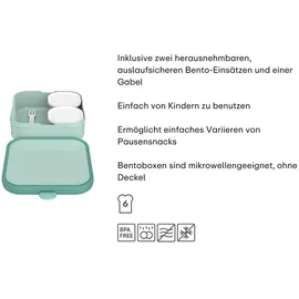 Mepal Campus Brotdose mit Bento-Einsatz und Gabel 1,3 l Spiderman