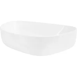 LuxeBath Keramik Waschbecken Waschtisch Aufsatzwaschbecken Waschschale Weiß 550x420x140mm