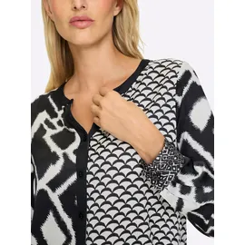 Heine Druckbluse ecru-schwarz 50