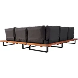Mendler HWC-H54 Lounge-Set Sofa braun/dunkelgrau