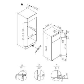 Amica EDTS 374 901 Einbau-Kühlgefrierkombination (220 l, 1440 mm hoch)