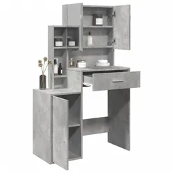 Schminktisch mit Schrank Betongrau 80x35x132 cm