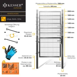Kesser Gartentor Premium 80 x 106 cm Anthrazit 