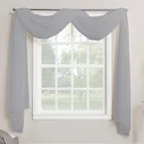 Megachest, maßgeschneiderter Voile-Querbehang, 26 Farben zur Auswahl, Voile Polyester, silber, 57"X118"(145cmX300cm)