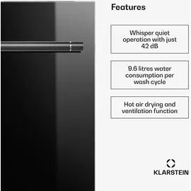 Klarstein Luxara Einbaugeschirrspüler (vollintegrierbar, 600 mm, Schwarz)