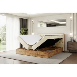 altdecor Boxbett, Creme, Holzwerkstoff, Höhe ca. 20 cm, 140x200 cm, Schlafzimmer, Betten, Boxspringbetten