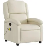 vidaXL Massagesessel Modell 4 Kunstleder 86,5 x 99,5 x 70 cm Creme mit Fernbedienung
