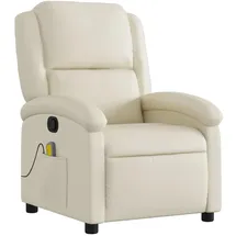 vidaXL Massagesessel Modell 4 Kunstleder 86,5 x 99,5 x 70 cm Creme mit Fernbedienung