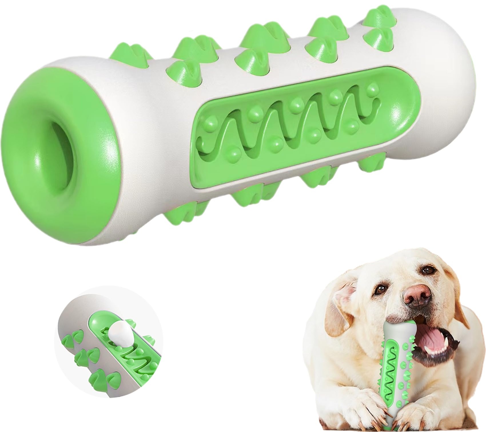 YODAOLI The Poochchew, Pooch Chew Dental Toy, 360° Dog Toothbrush Chew Toy, Dog Teeth Cleaning Toys Provides A Deep Clean (Green)