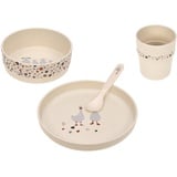 Lässig Kindergeschirr Set (Teller, Becher, Schälchen, Löffel) ohne , BPA-frei, für Spülmaschine und Mikrowelle/Dish Set Tiny Farmer Goose