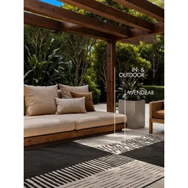Ted Baker Acacia Wendeteppich", schwarz weiß, B:200cm H:8mm L:300cm, Polypropylen, Teppiche, Teppich, Designteppich, Wetterfest, Pflegeleicht, Modern, Wohnzimmer, Terrasse