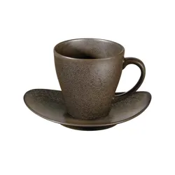 Tasse mit Unterteller  Cuba Marone , braun , Maße (cm): H: 9  Ø: 9