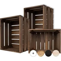 Creative Deco 3 x Holzkiste Braun | 40 x