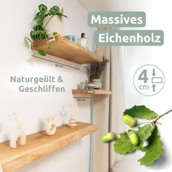 holz4home® Schwebendes Wandregal   mit Baumkante