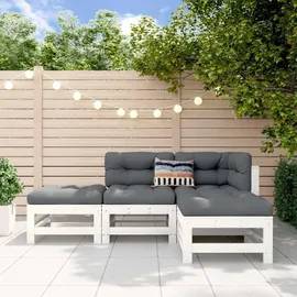 vidaXL Garten-Lounge-Set 4-tlg. weiß Kiefer