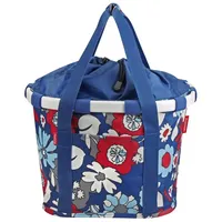 KLICKfix Fahrradkorb Fahrradtasche Bikebasket florist indigo 28x26x35 cm