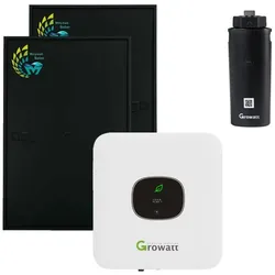 Balkonkraftwerk mit 800W Solarpanel und Halterung (eckig) inkl. Growatt MIC 600 0,6kW Wechselrichter