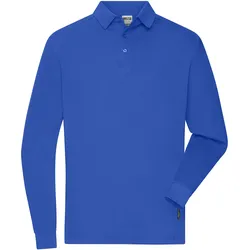 Herren Bio Workwear Longsleeve Polo - Farbe blau - Größe L