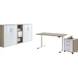 BMG Möbel Büromöbel-Set »Tabor«, (Set, 5 tlg.), mit elektrisch höhenverstellbarem Schreibtisch,