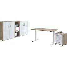 BMG Möbel Büromöbel-Set »Tabor«, (Set, 5 tlg.), mit elektrisch höhenverstellbarem Schreibtisch,