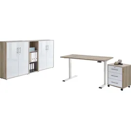 BMG Möbel Büromöbel-Set »Tabor«, (Set, 5 tlg.), mit elektrisch höhenverstellbarem Schreibtisch,