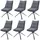 MCW 6er-Set Esszimmerstuhl MCW-N71, Küchenstuhl, drehbar Auto-Return, Stoff/Textil (420g/m2) Öko-Tex ~ grau