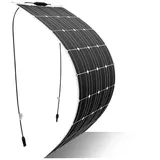Solarpanel 12V Flexibel 100W Monokristallin Solarmodul Ultraleicht, Schlank,Wasserdicht für Wohnmobil,Dach,Wohnmobil Boot(100W)