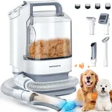 Meowant Hundeschermaschine Mit Tierhaar Staubsauger Mit 3,2 l Großem,Leise Schermaschine Hund Katze Tierhaarschneidemaschine Mit 5 Professionellen Werkzeugen Zum Fellpflegen Und Reinigen