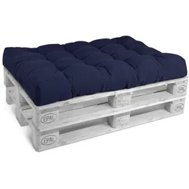 Beautissu Palettenkissen 120 x 80 x 15 cm blau 1 St.