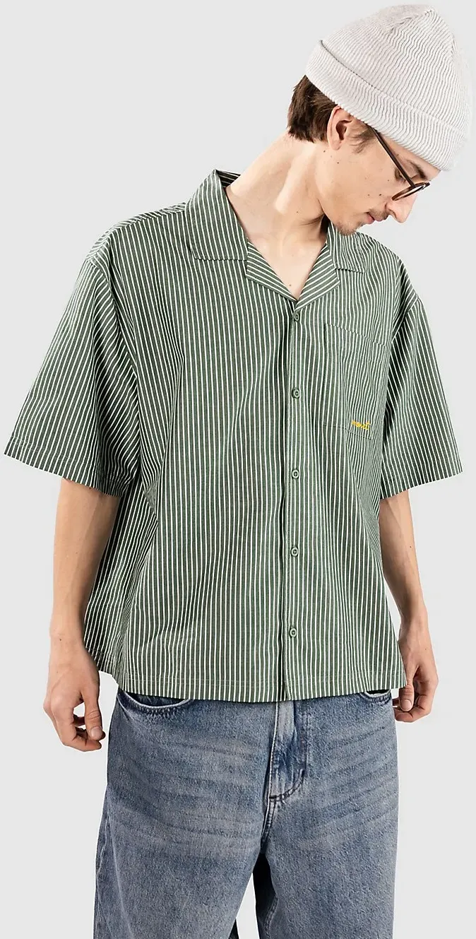 Monet Skateboards Banks Poplin Hemd green Gr. L