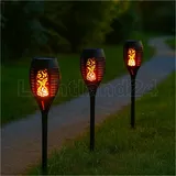 Lichtland24 Gartenfackel schwarz 40 cm 3er Set