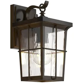 LINDBY Außenwandleuchte Aluminium 28,6 cm 1-flammig E27 braun