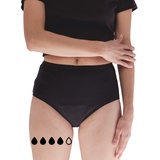 MYLILY® Perioden Unterwäsche High Waist schwarz I Starker Schutz I Bio-Baumwolle I Periodenunterwäsche auslaufsicher I Nachhaltig & waschbar I Inkontinenz I Schwangerschaft & Wochenbett geeignet (L) - L