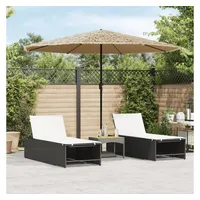 VidaXL Sonnenschirm mit LED und Stahlmast Braun 324x324x247 cm