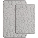 jianyana Memory Foam Badteppich 2-Teiliges Set Upgrade rutschfeste Badezimmermatten 40x60cm+50x80cm, Maschinenwaschbar Superweicher Badteppich Set
