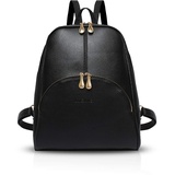 NICOLE & DORIS Damen Rucksack Casual Rucksack für Damen wasserdichte Handtasche für Frauen Rucksäcke Kunstleder Schwarz