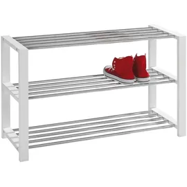 Home4You Schuhregal 80 x 50 x 30 cm weiß / weiß lackiert