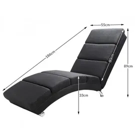 CASARIA Relaxliege London Kunstleder 0 x 0 x 0 cm Schwarz mit Liegeposition
