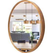 stolarnia pika Runder Wandspiegel 80 x 80 cm Braun